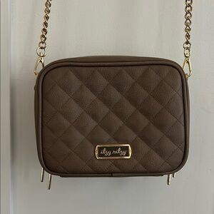 Itzy Ritzy Quilted Brown Crossbody Bag with Chain Strap